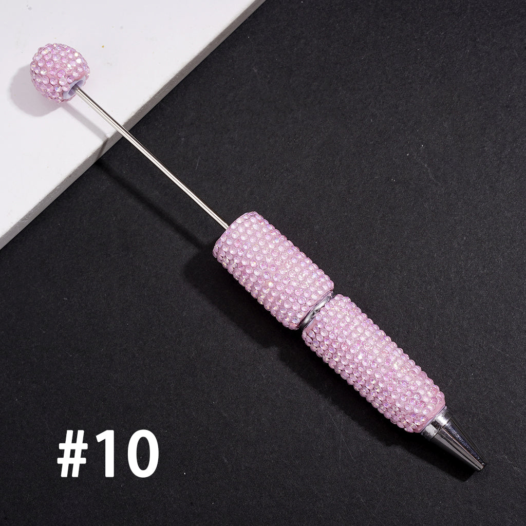 Beadable Clay Pens with Sparkling Iridescent Rhinestones Covering the Entire Pen, Multi-Color