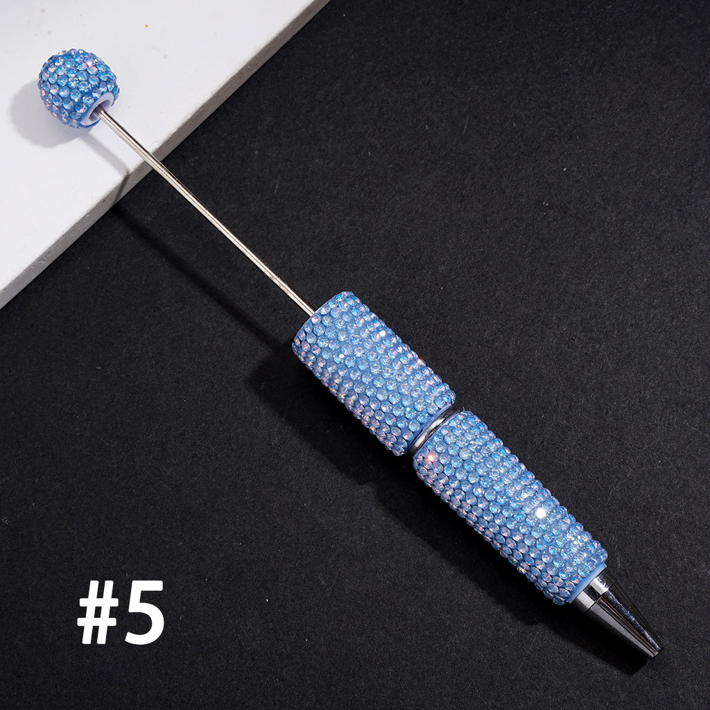 Beadable Clay Pens with Sparkling Iridescent Rhinestones Covering the Entire Pen, Multi-Color