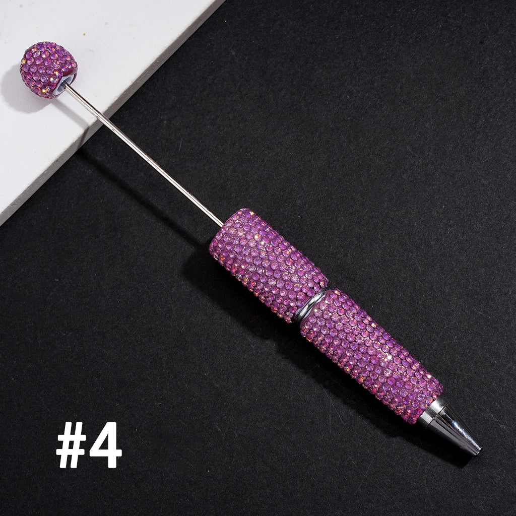 Beadable Clay Pens with Sparkling Iridescent Rhinestones Covering the Entire Pen, Multi-Color
