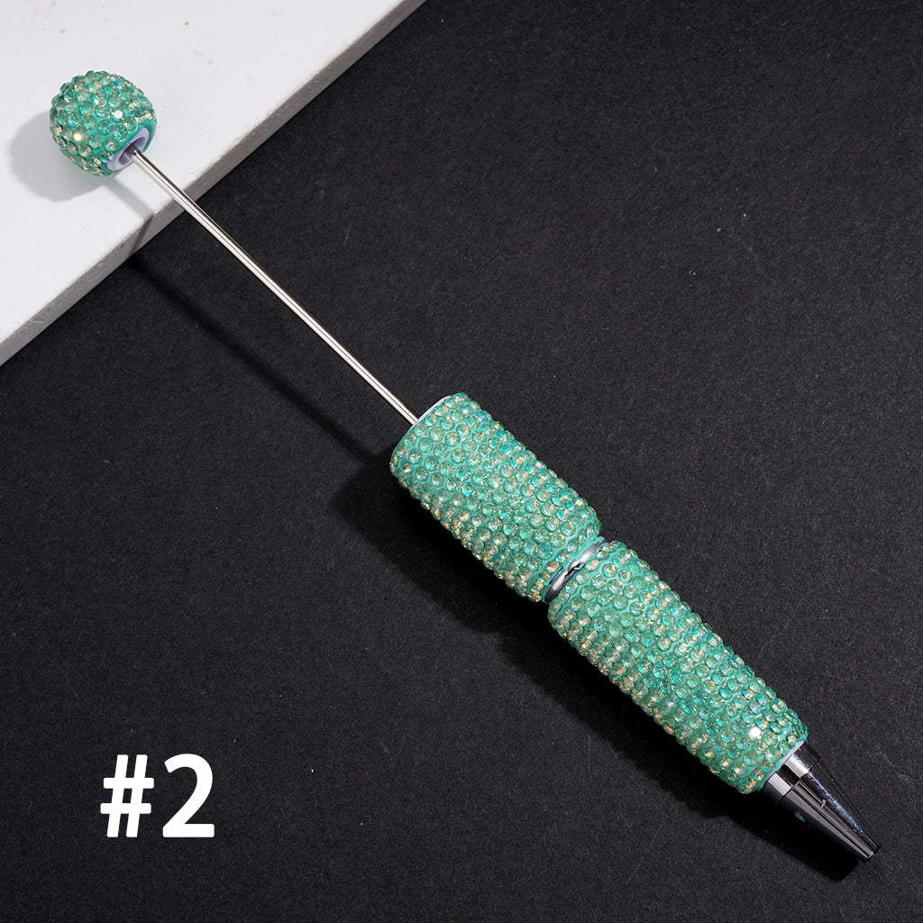 Beadable Clay Pens with Sparkling Iridescent Rhinestones Covering the Entire Pen, Multi-Color