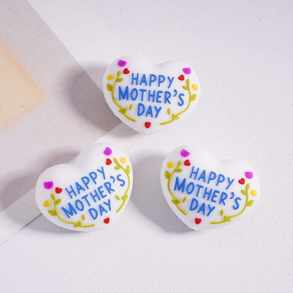 3D Hearts, Animals Gnome and Flowers Mother’s Day Silicone Focal Beads Random Mix