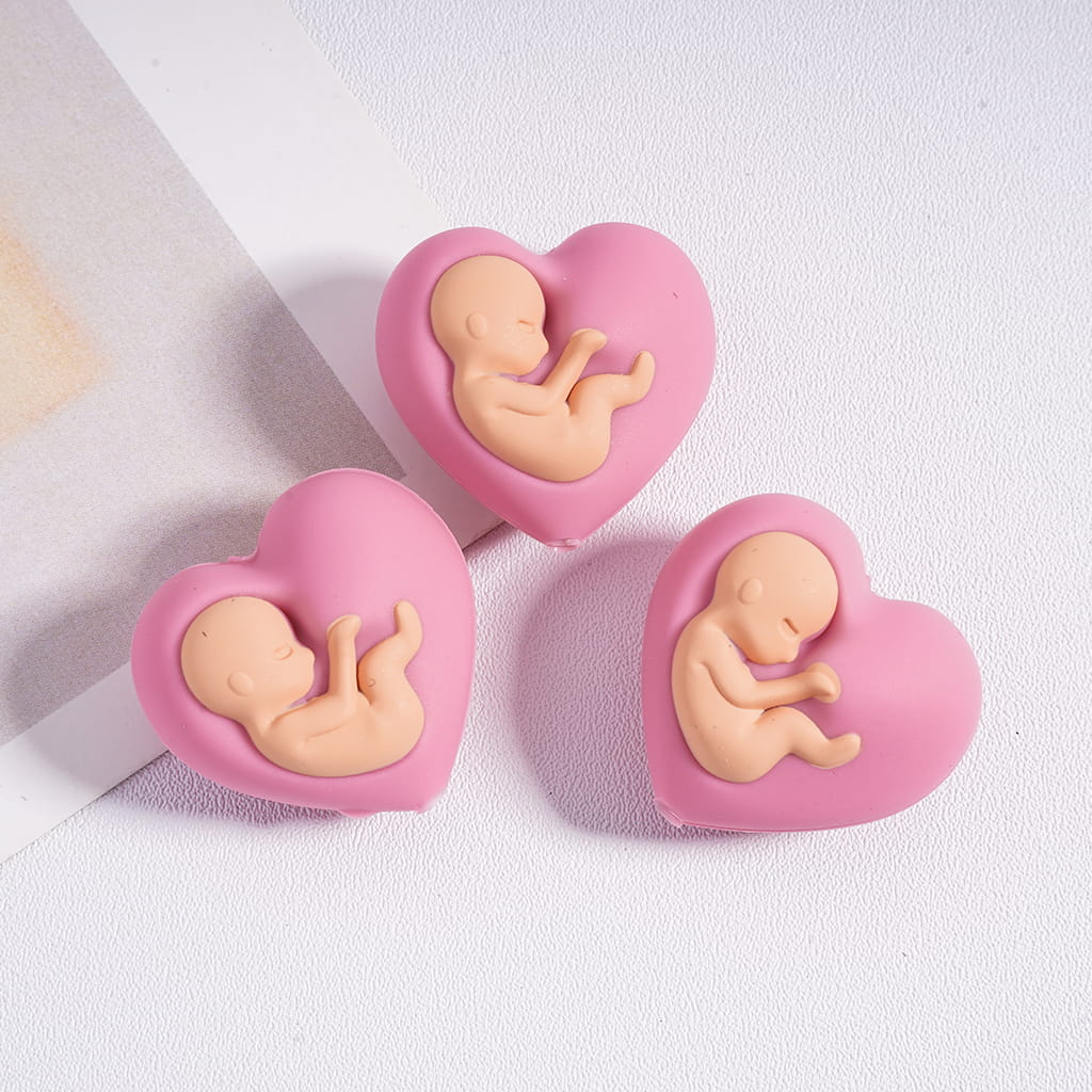 3D Hearts, Animals Gnome and Flowers Mother’s Day Silicone Focal Beads Random Mix