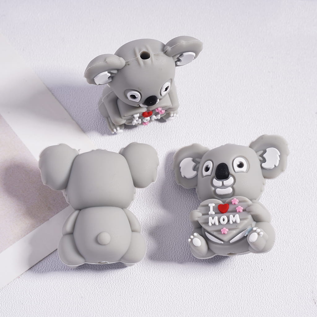 3D Hearts, Animals Gnome and Flowers Mother’s Day Silicone Focal Beads Random Mix