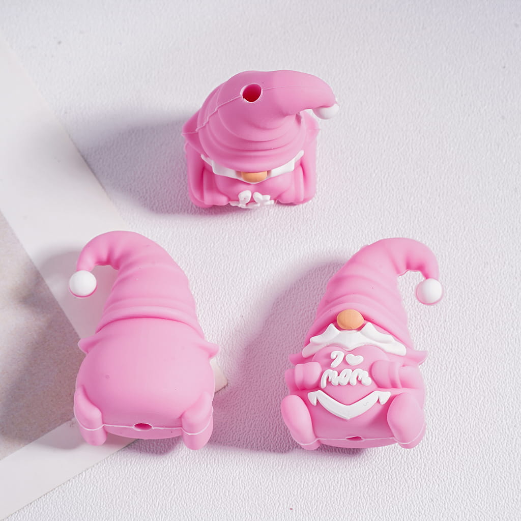 3D Hearts, Animals Gnome and Flowers Mother’s Day Silicone Focal Beads Random Mix