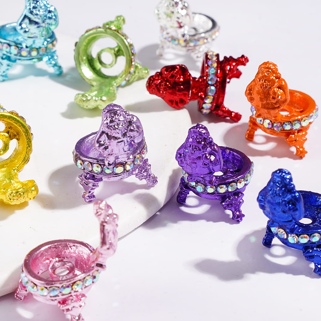 Music Box Metal Bead Cages, Bead Cap with Santa Claus and AB Rhinestones, Jewelry Accessories, 15*22MM Multi-Color Random Mix
