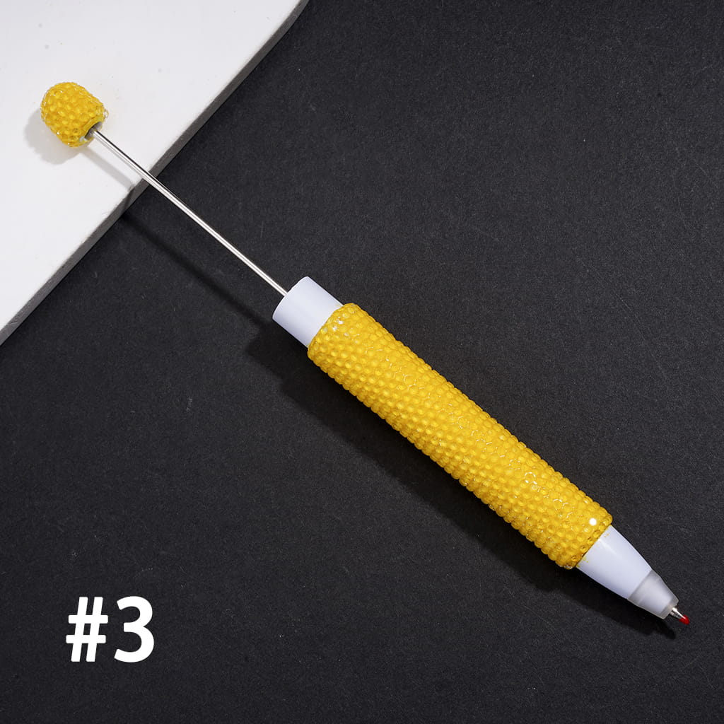 Unique Beadable Clay Ballpoint Pens, Shiny Rhinestones Covered the Entire Pens, Various Colors