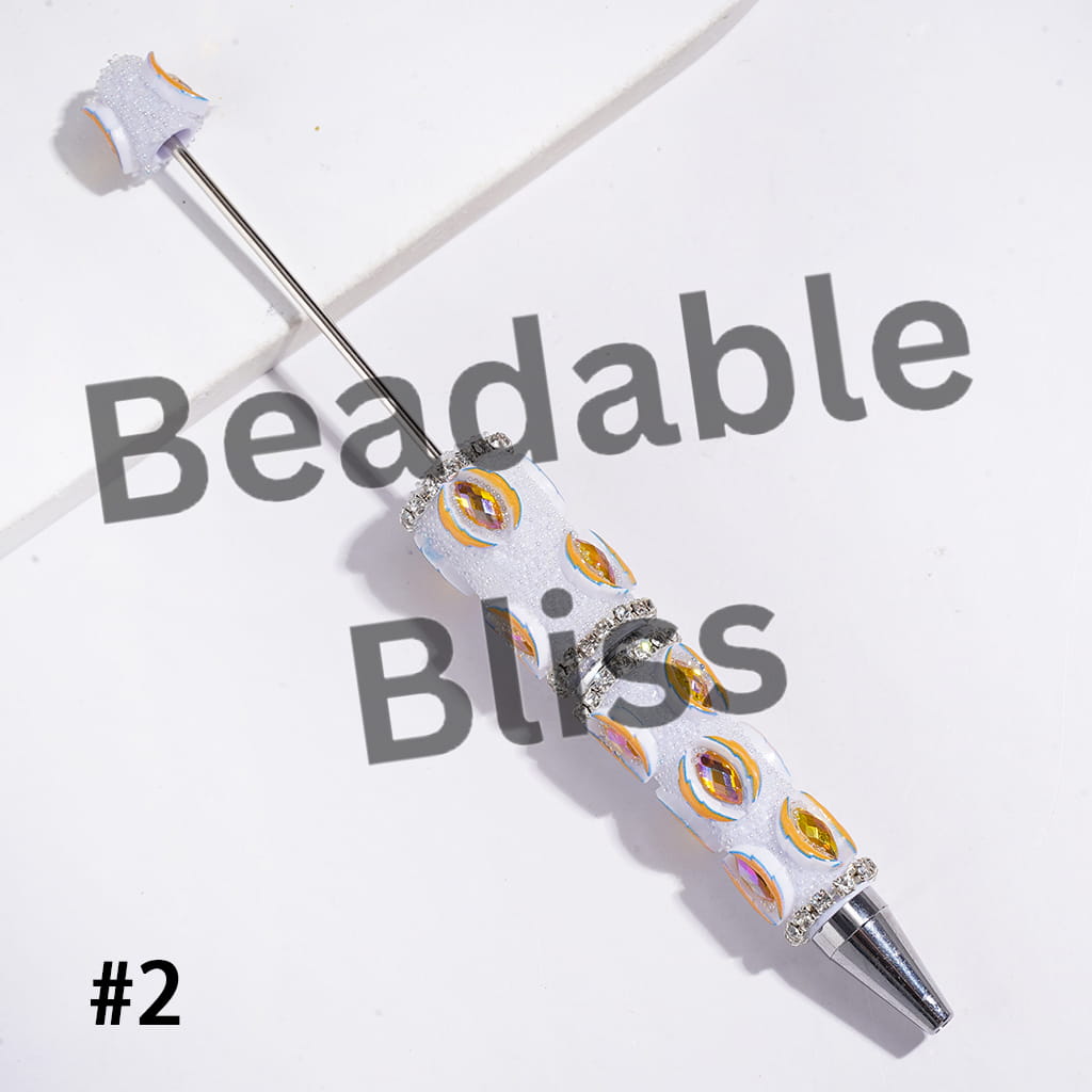 Beadable Pens with Mini Bubble Ball and Clear Rhinestone Chains, American Football Team Series (Update Other Style Later)