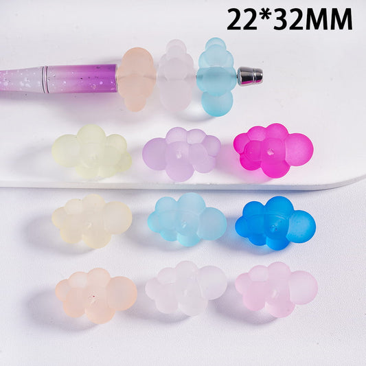 Multicolor Transparent Cloud Shape Acrylic Beads 22*32MM, Random Mix