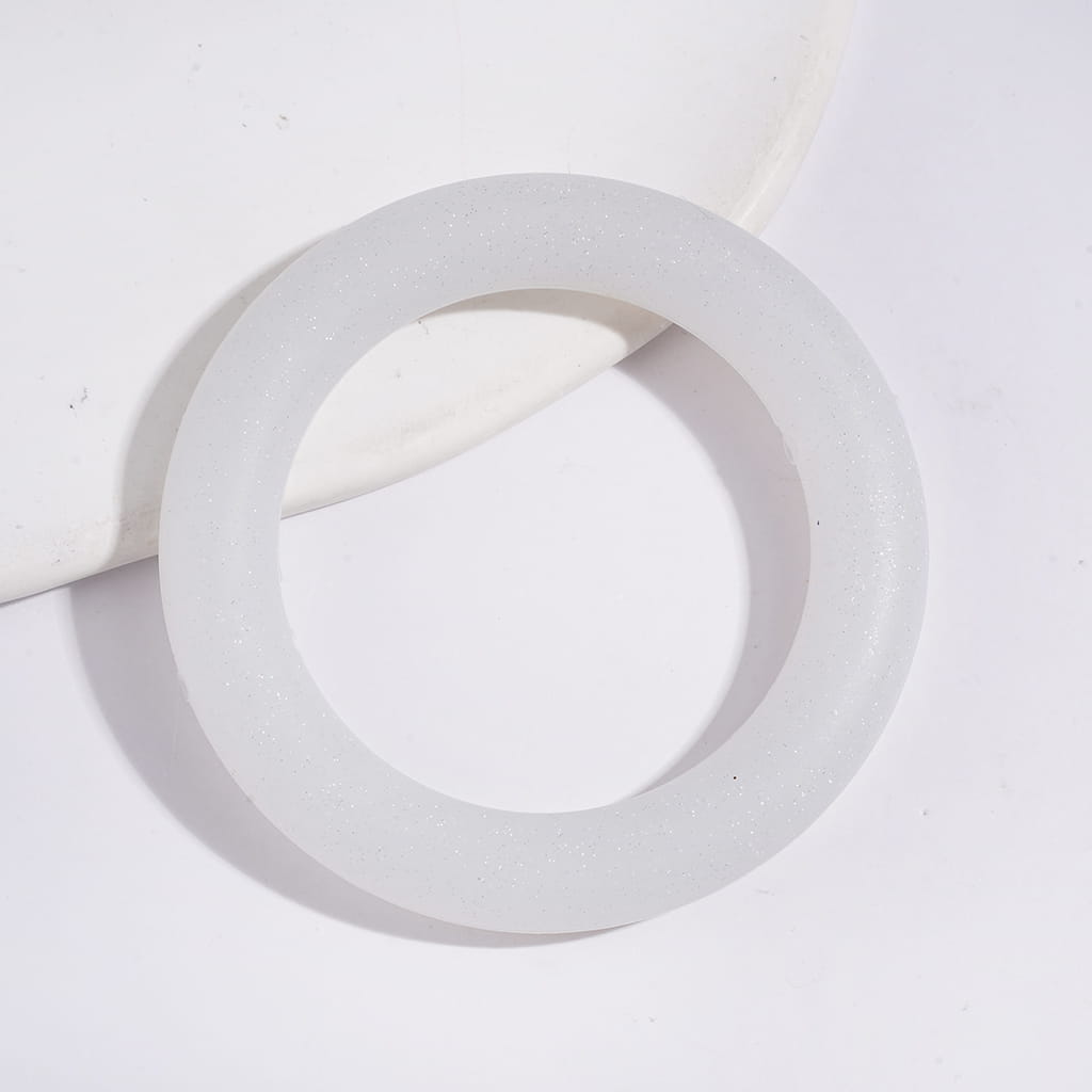 Sparkling Glitter Circle Soft Round Silicone Focal Bead, Car Hanger Charm Loop, 65MM, Multi-Color