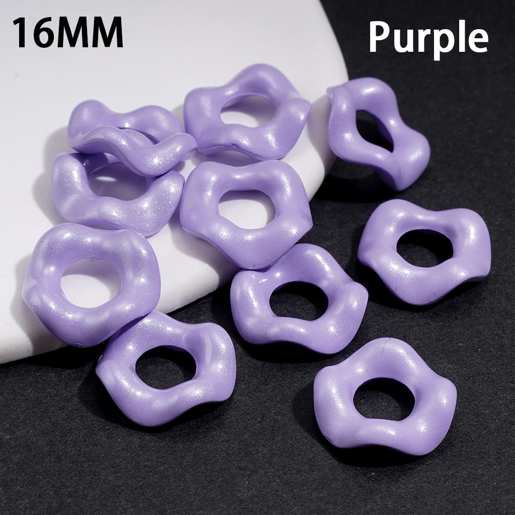 Pastel Pearlized Wavy Loop Acrylic Spacer Beads with Pearl Finish, 16MM, Assorted Colors