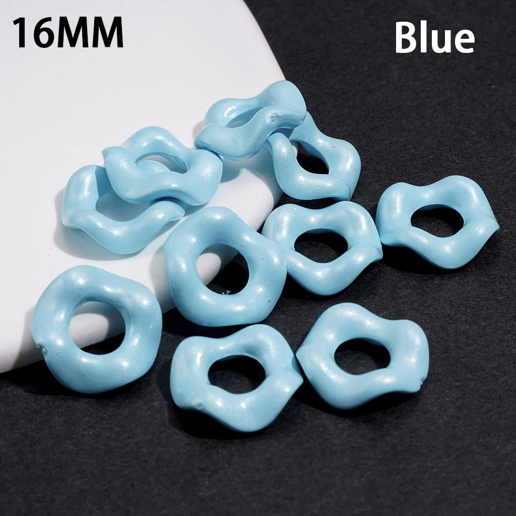 Pastel Pearlized Wavy Loop Acrylic Spacer Beads with Pearl Finish, 16MM, Assorted Colors
