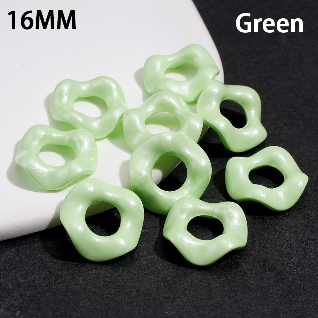 Pastel Pearlized Wavy Loop Acrylic Spacer Beads with Pearl Finish, 16MM, Assorted Colors