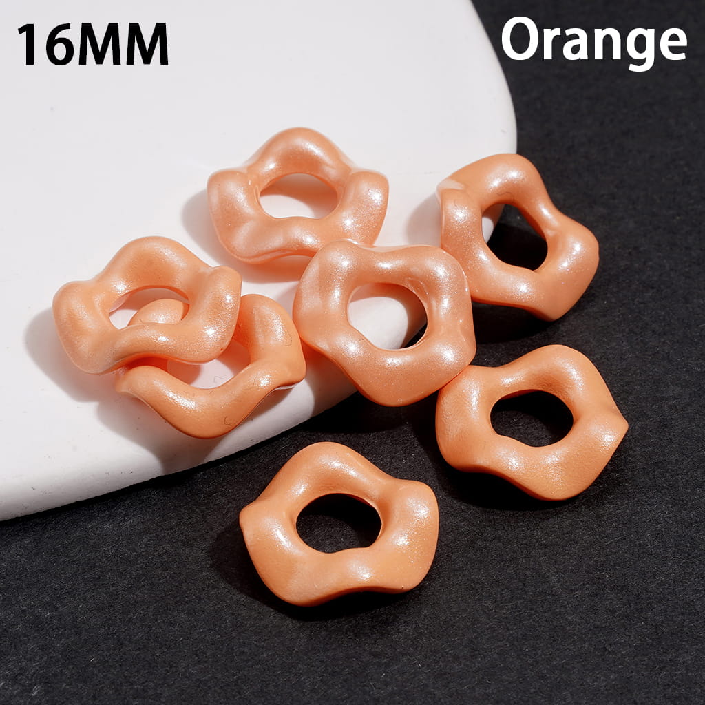Pastel Pearlized Wavy Loop Acrylic Spacer Beads with Pearl Finish, 16MM, Assorted Colors