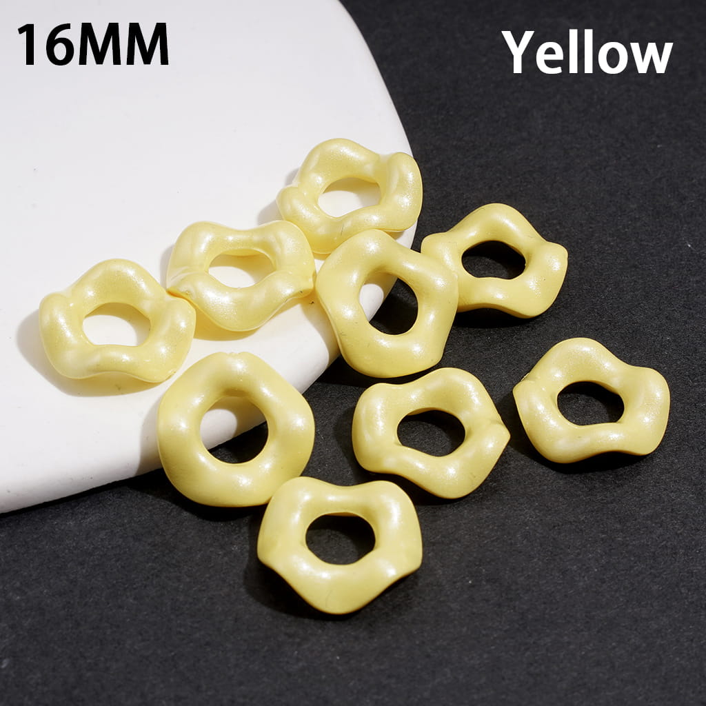 Pastel Pearlized Wavy Loop Acrylic Spacer Beads with Pearl Finish, 16MM, Assorted Colors