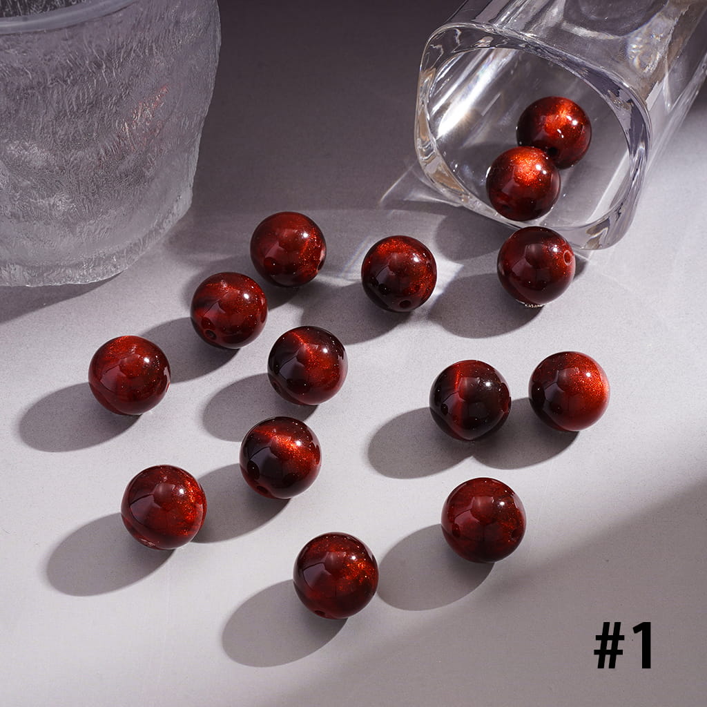 Glitter Cat Eye Acrylic Beads for Bracelets 16 mm