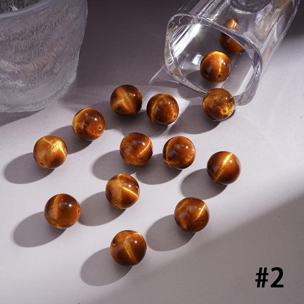 Glitter Cat Eye Acrylic Beads for Bracelets 16 mm