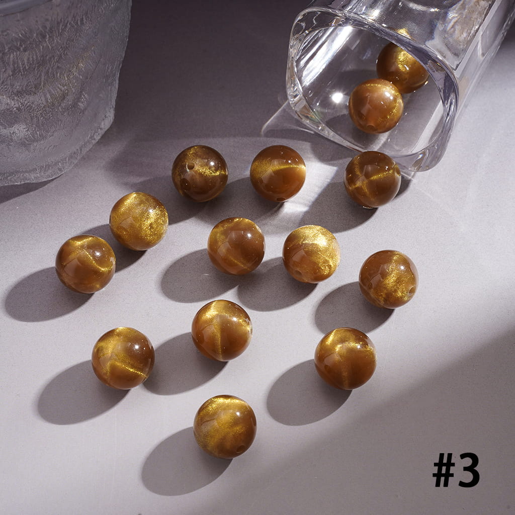 Glitter Cat Eye Acrylic Beads for Bracelets 16 mm