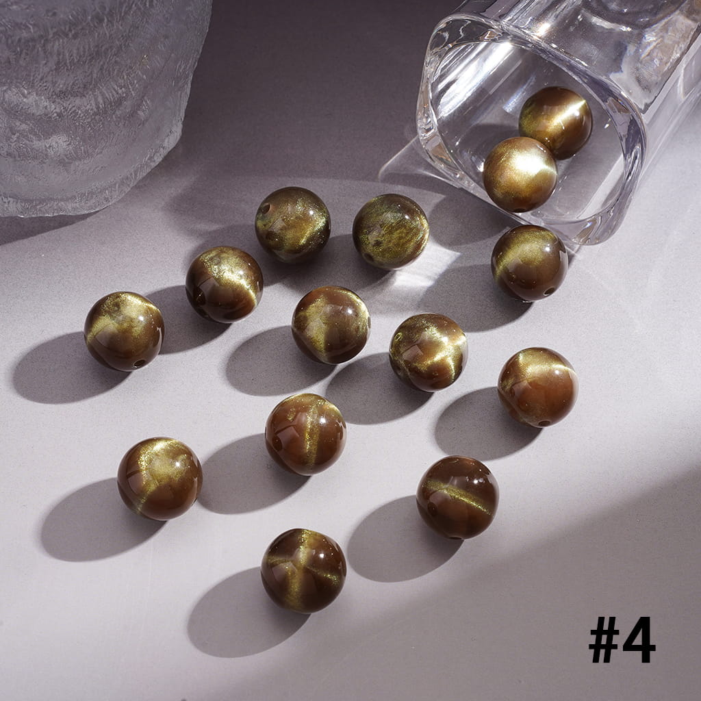 Glitter Cat Eye Acrylic Beads for Bracelets 16 mm