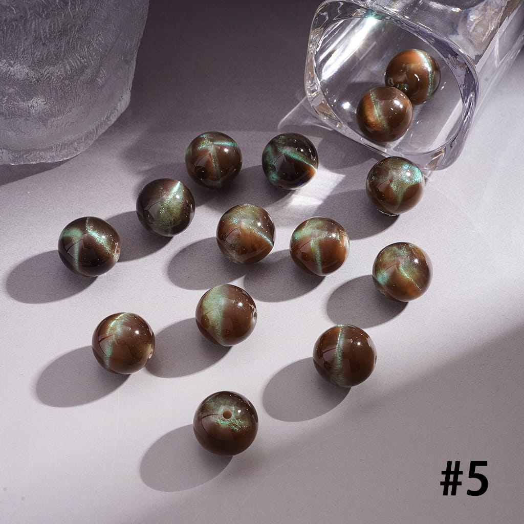 Glitter Cat Eye Acrylic Beads for Bracelets 16 mm