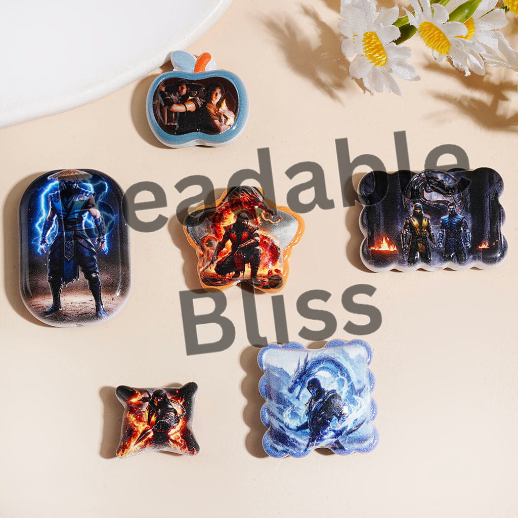 Game Character Series Acrylic Beads and Pendants, Random Mix