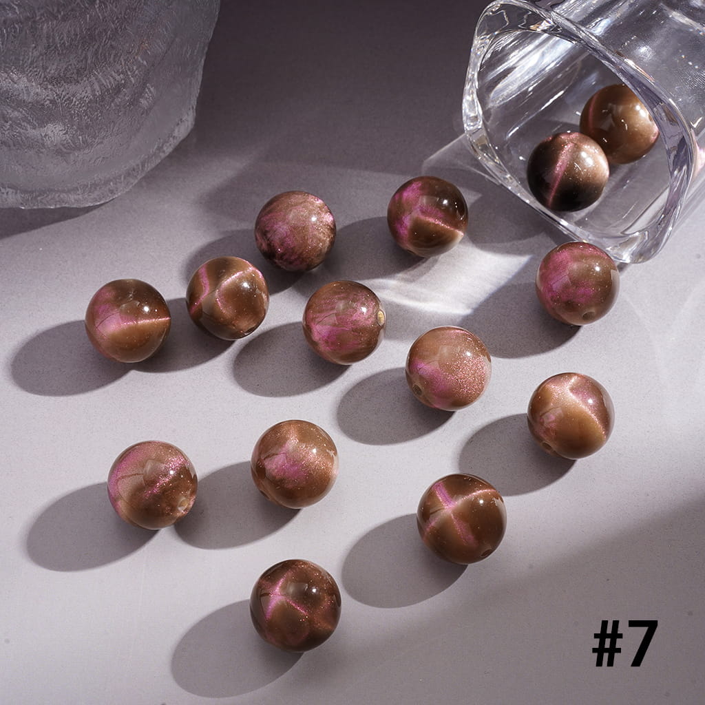 Glitter Cat Eye Acrylic Beads for Bracelets 16 mm