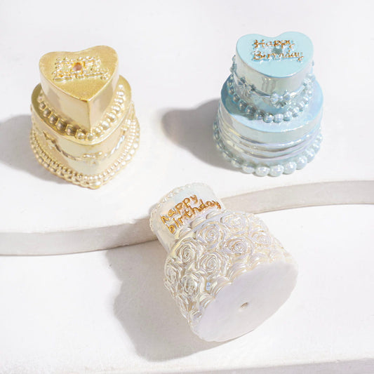 UV-Coated Colorful Sweet Cream Cake Assorted Design Acrylic Beads, Random Mix