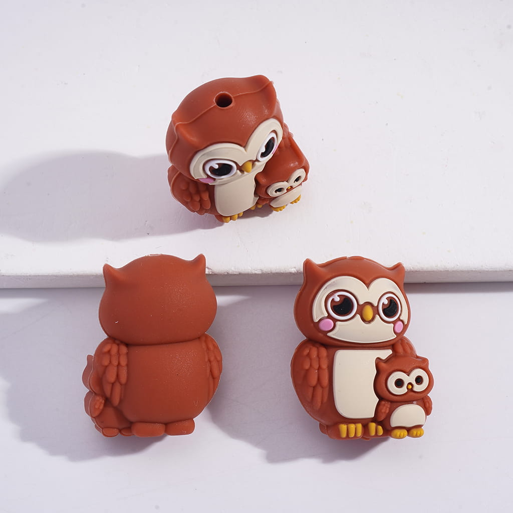 3D Mom & Baby Animal Series Mother’s Day Theme Silicone Focal Beads