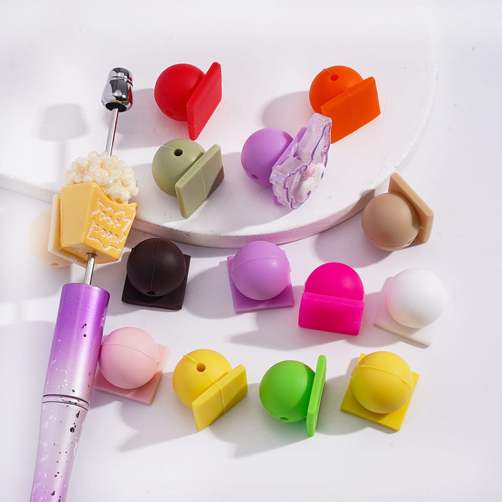 Flat‑Back Solid Silicone Attachment for Beadable Pen Customization (Please Read Description)
