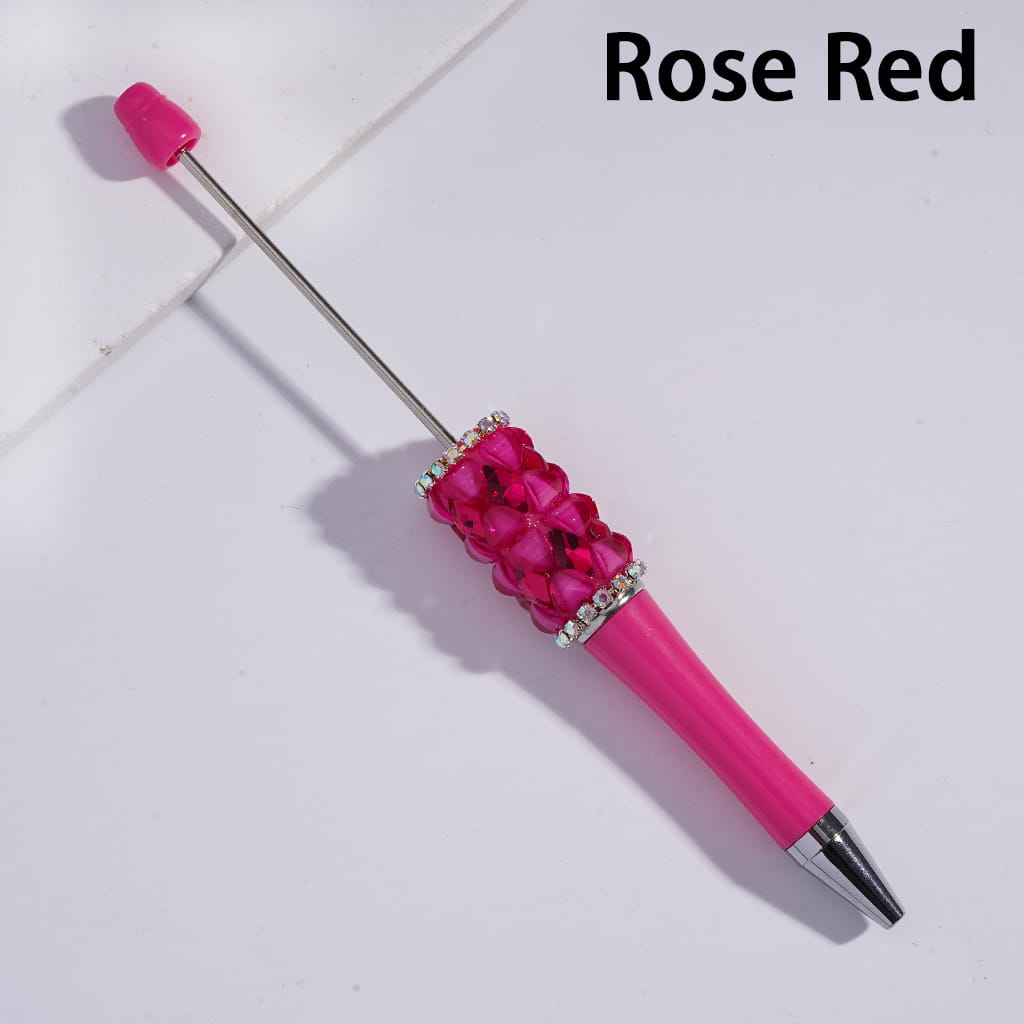 Glittery Hearts and Rhombus Multi-Color AB Rhinestone Chains Beadable Pens