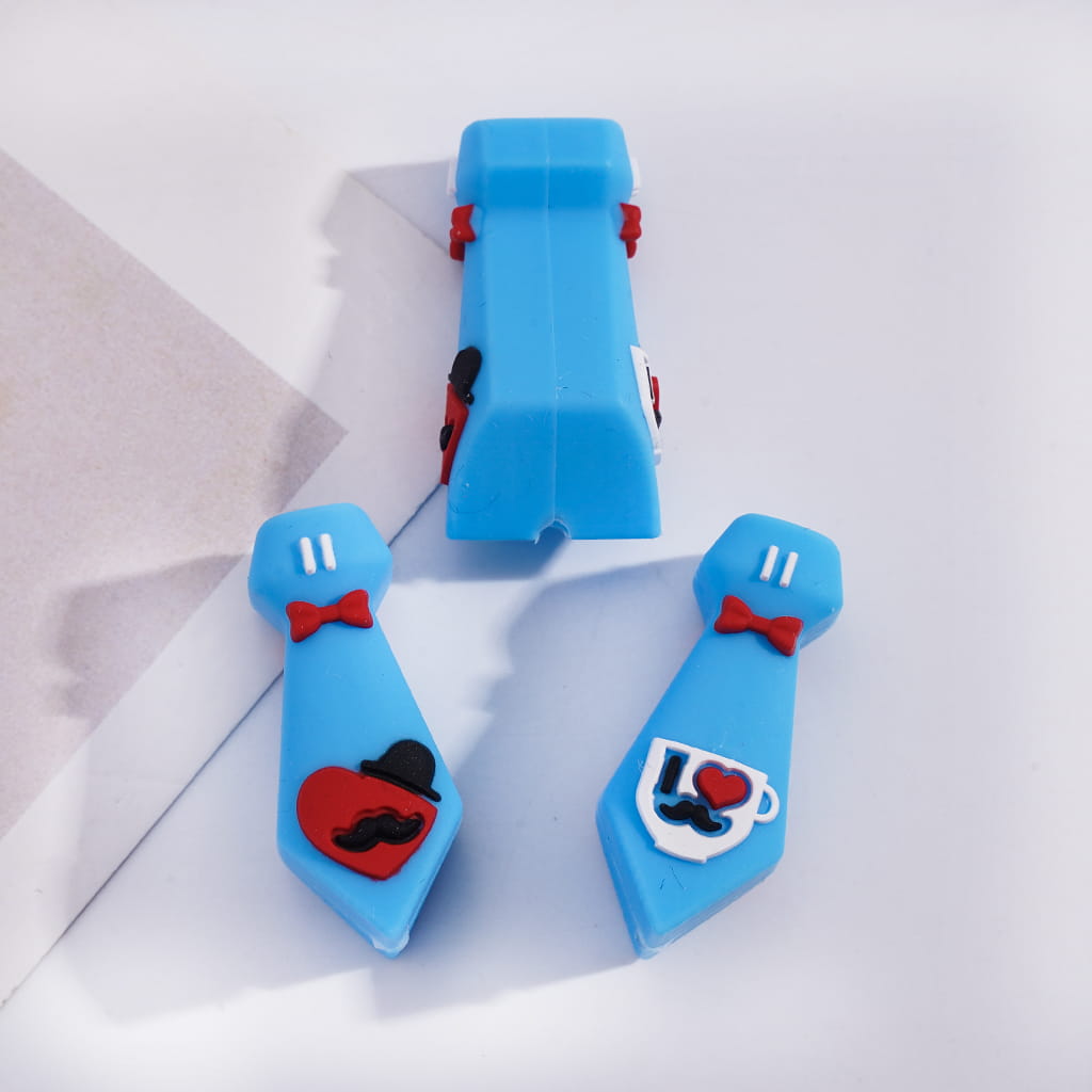 3D Happy Dad Father’s Day Theme Series Heart Shape Silicone Focal Beads