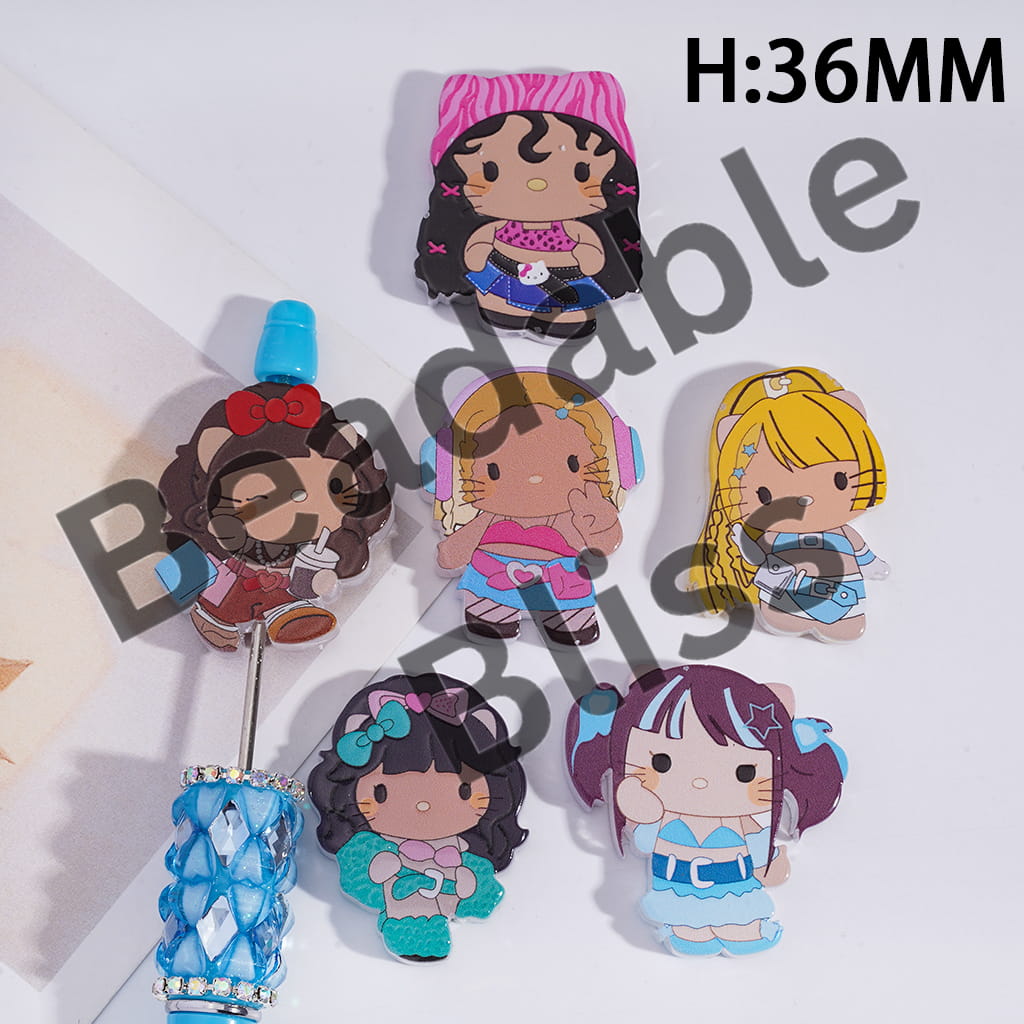 Set of cartoon character figurines with a white background and 'handsonsupply.com' branding.
