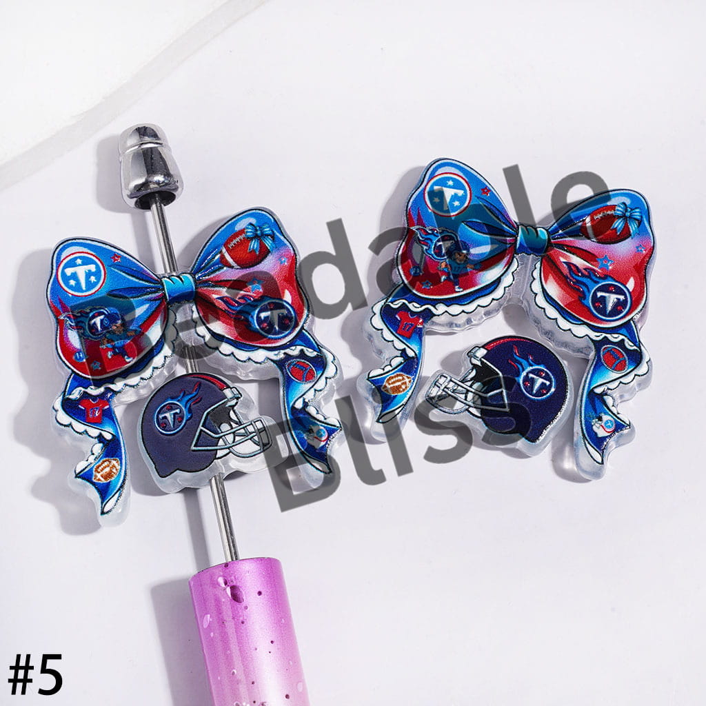 Acrylic Beads American Football Team Series, Bowtie Bowknot and Helmet Collection Set (Update Others Style Later)