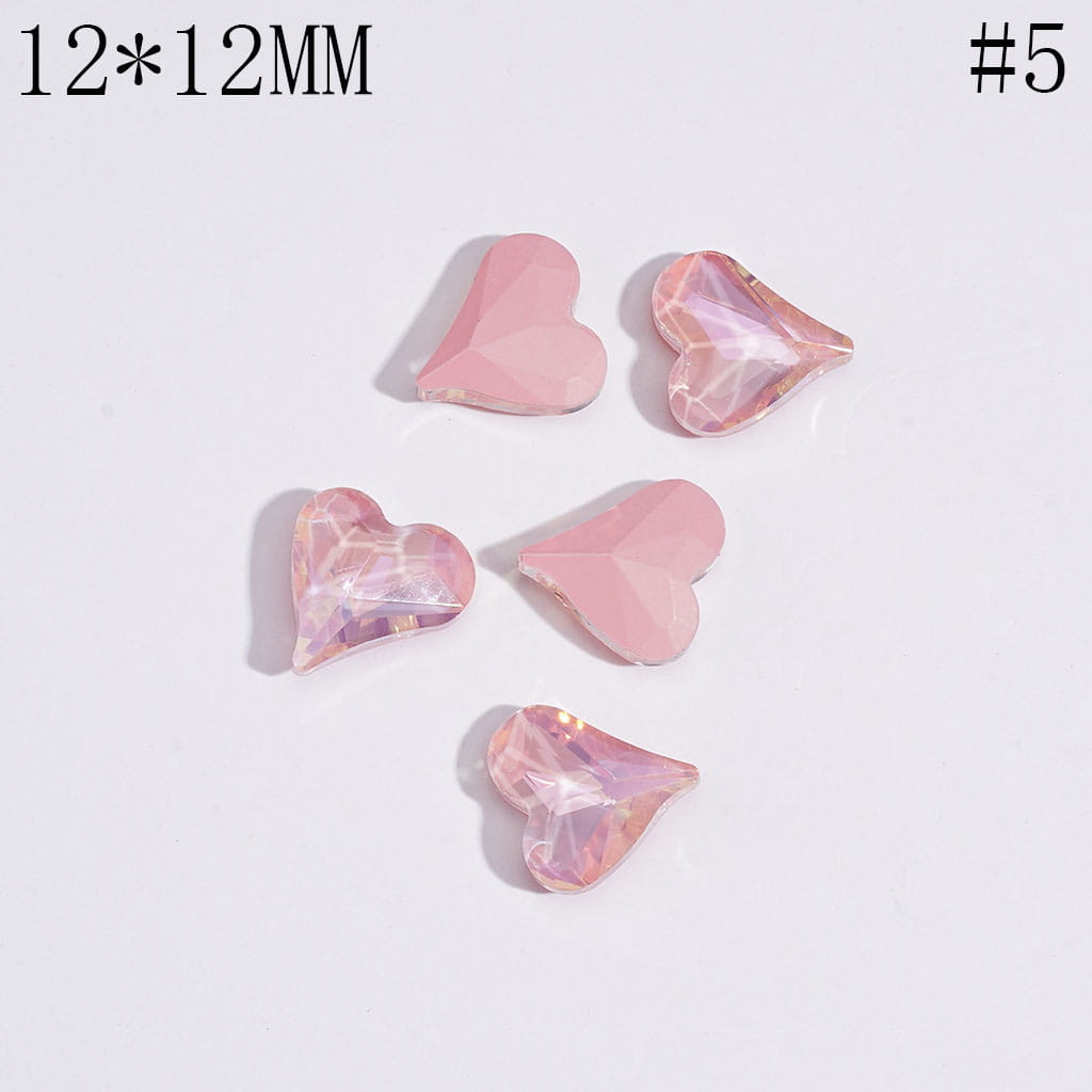 DIY Mini Shiny Acrylic Peach Heart for Beads Jewelry Accessories, 12*12MM, Multi-Color