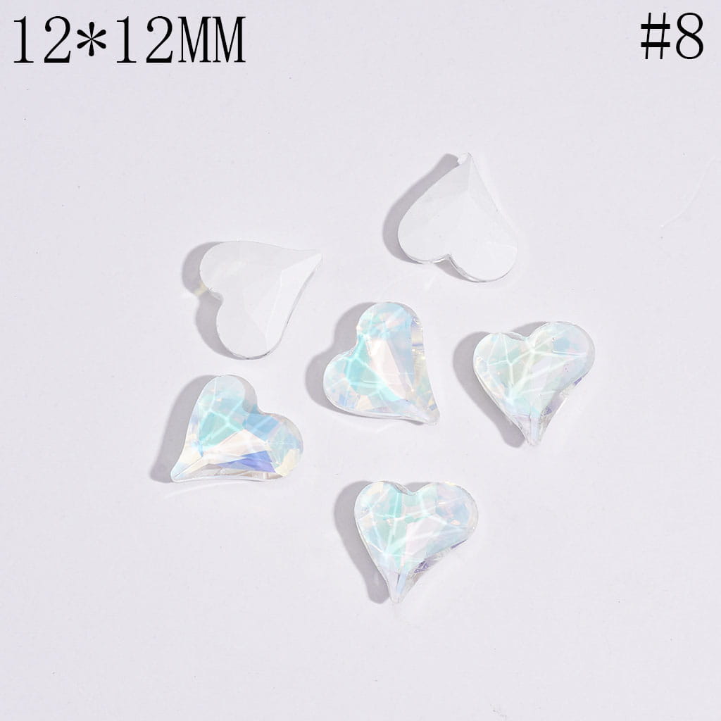 DIY Mini Shiny Acrylic Peach Heart for Beads Jewelry Accessories, 12*12MM, Multi-Color