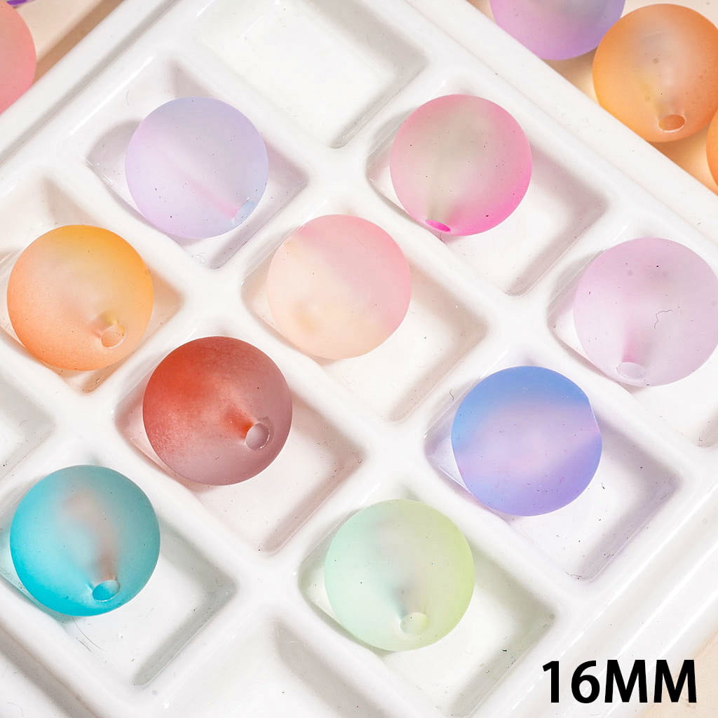Frosted Touch Acrylic Beads for Bracelets or Necklaces, Ombre Light Color Series, 16MM, Random Mix