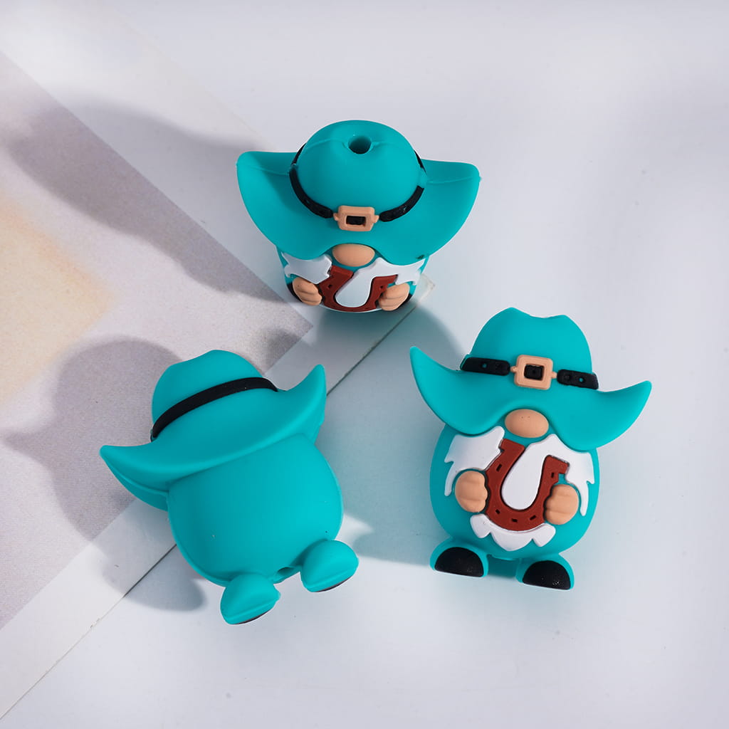 3D Diverse Charming Cowboy Charm West Theme Silicone Focal Beads