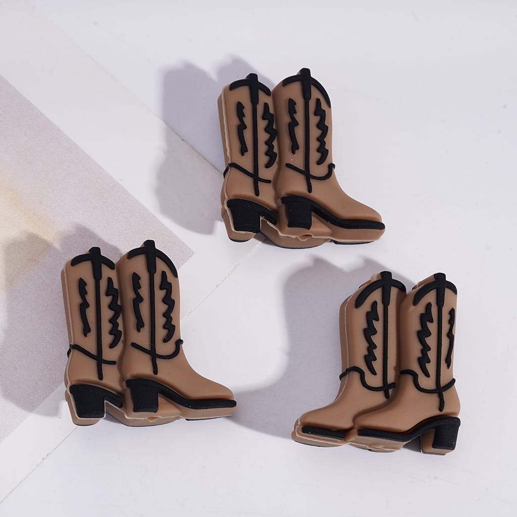 3D Diverse Charming Cowboy Charm West Theme Silicone Focal Beads