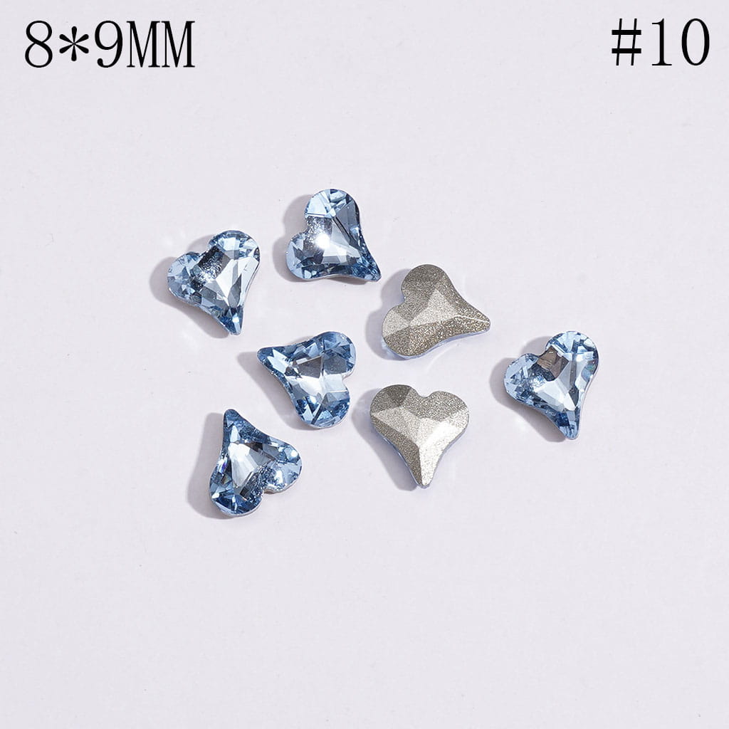 Multicolor Mini Heart Rhinestone Charms for Jewelry Making, 8×9MM