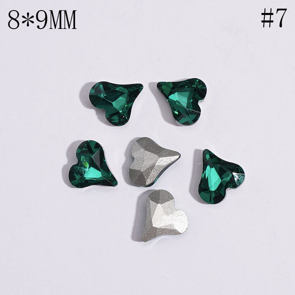 Multicolor Mini Heart Rhinestone Charms for Jewelry Making, 8×9MM
