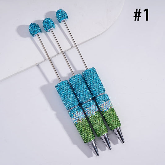 Three Layers Rhinestones Covered the Entire Beadable Clay Pens