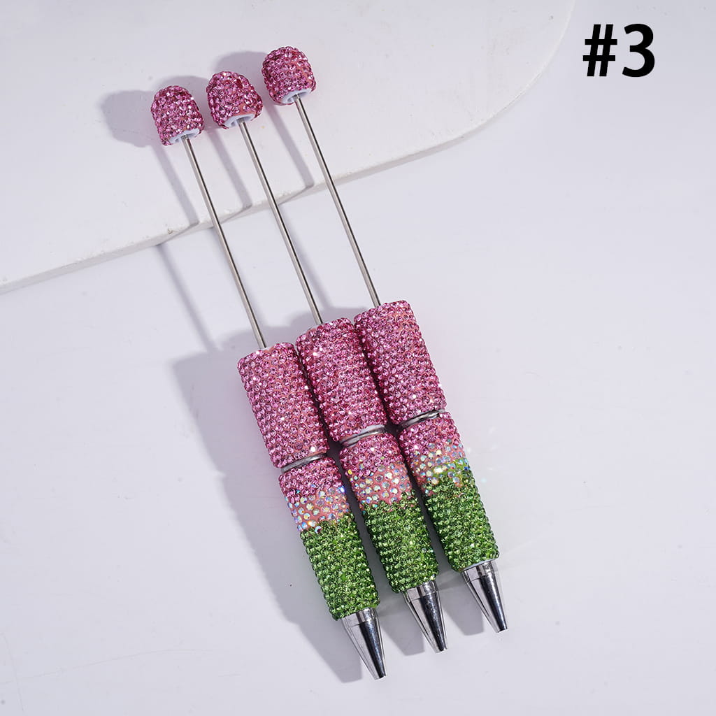 Three Layers Rhinestones Covered the Entire Beadable Clay Pens