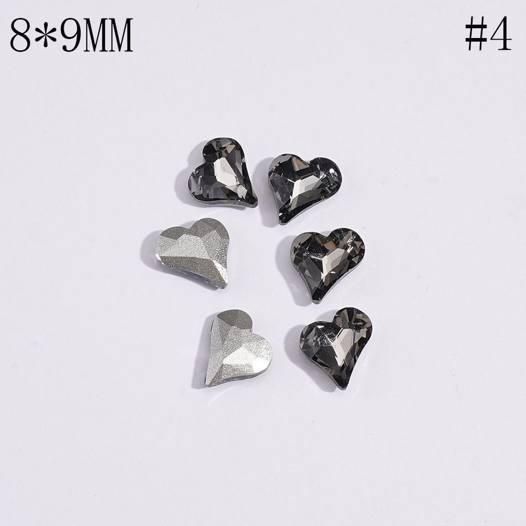 Multicolor Mini Heart Rhinestone Charms for Jewelry Making, 8×9MM
