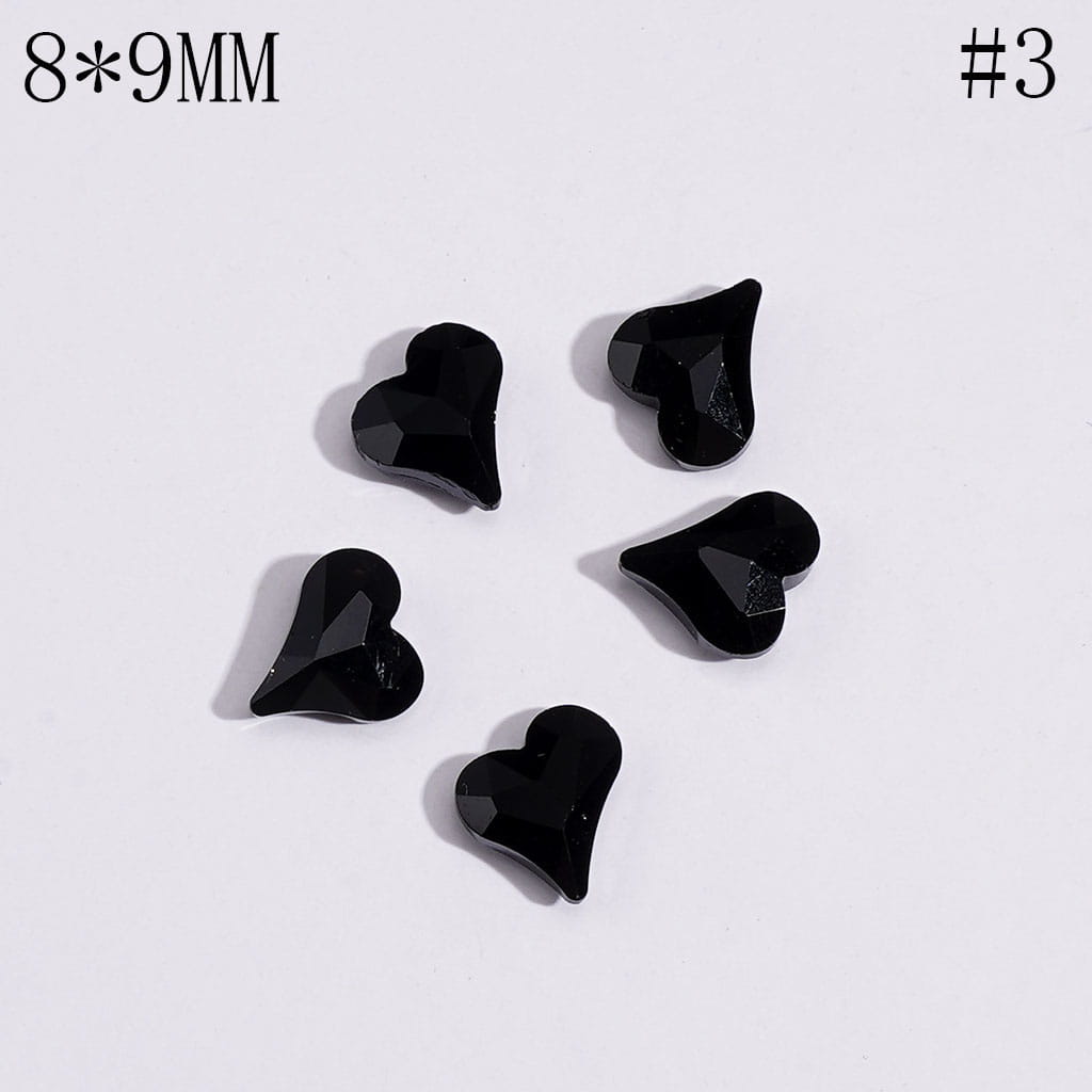 Multicolor Mini Heart Rhinestone Charms for Jewelry Making, 8×9MM