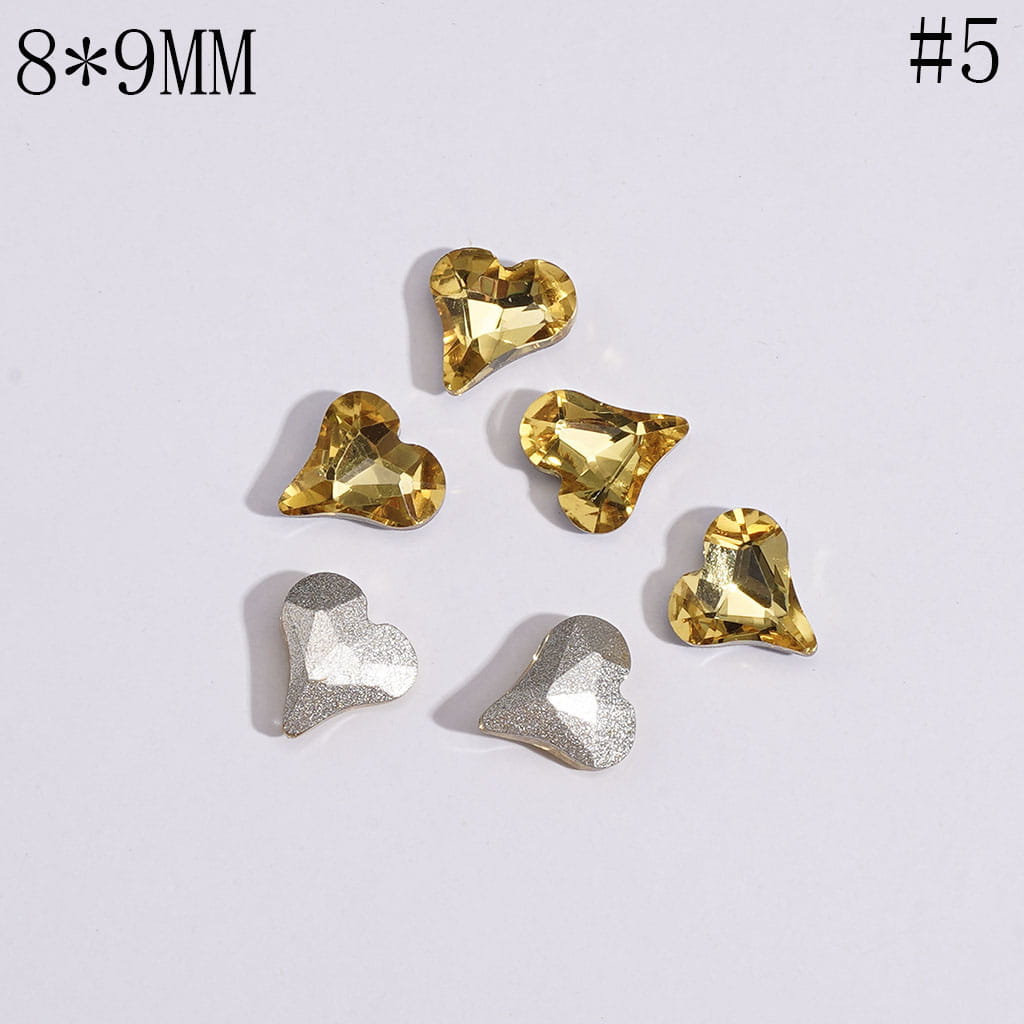 Multicolor Mini Heart Rhinestone Charms for Jewelry Making, 8×9MM