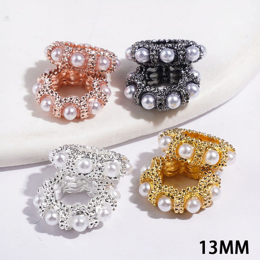 Radiant Sunburst design with White Pearl Center Metal Spacer Beads, 13MM, Multicolor