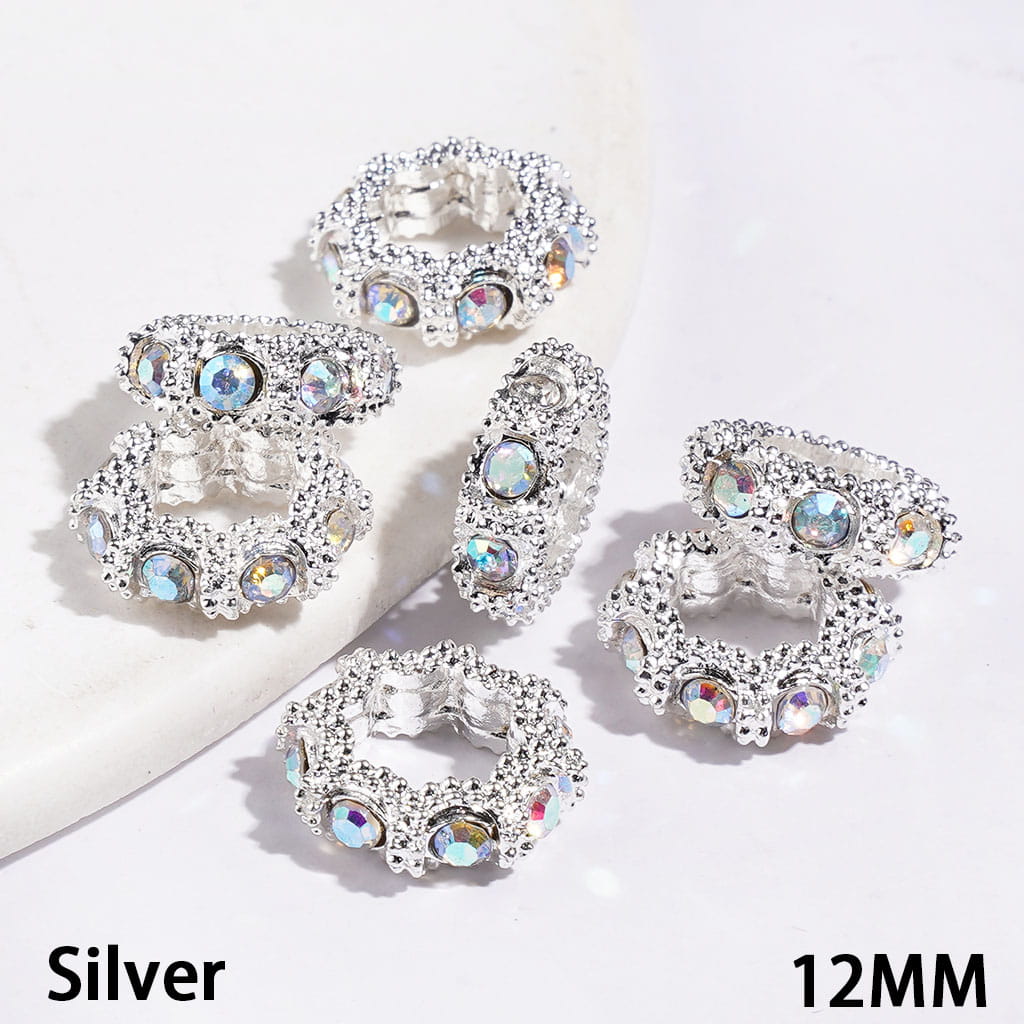 Alloy Spacer Beads Sun Shaped Design with AB Rhinestones, 12MM Multi-Color