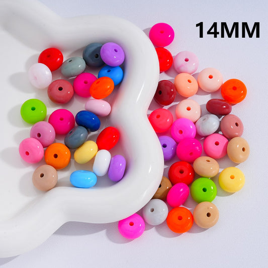 Wheel Shape in Opal Finish Multi-Color Silicone Beads 14MM, Random Mix