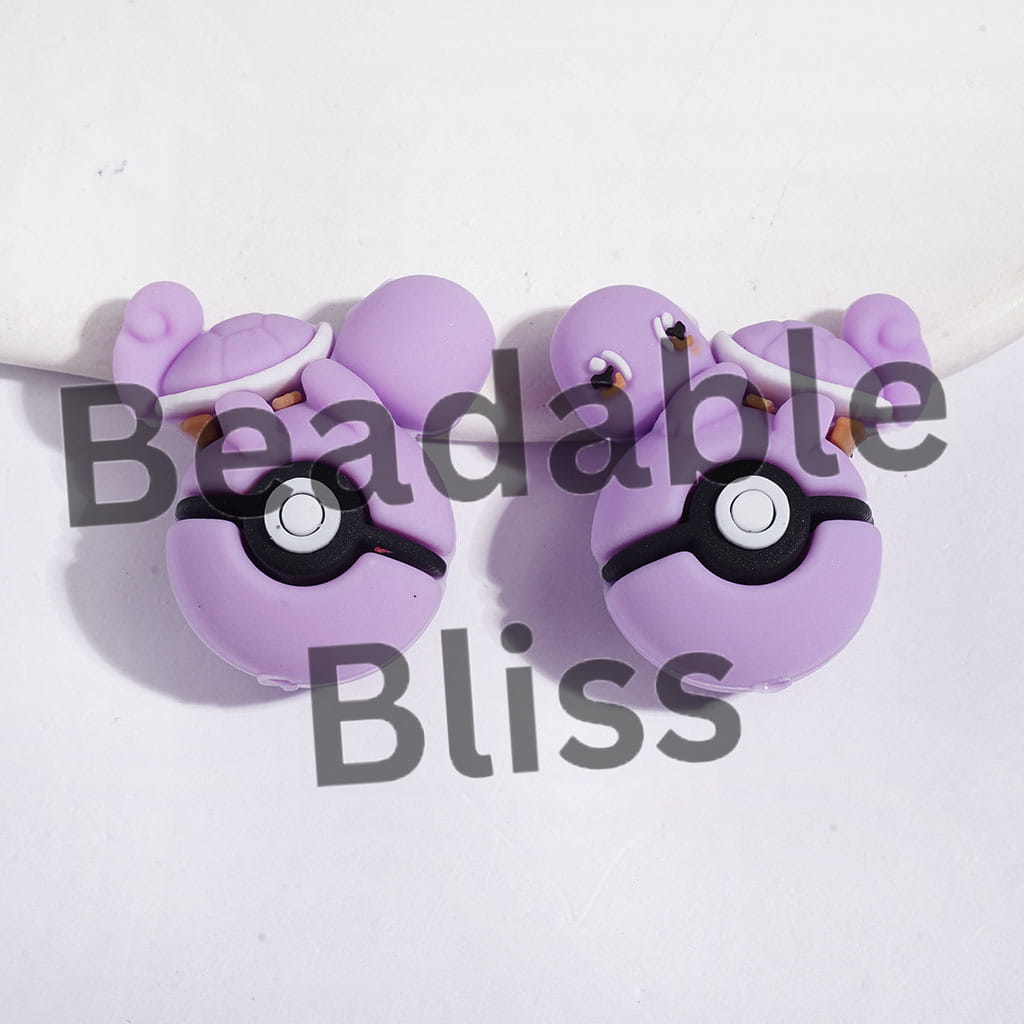3D Adorable Turtle Character Resting on Magic Ball Silicone Focal Beads, 25*29MM, Multi-Color