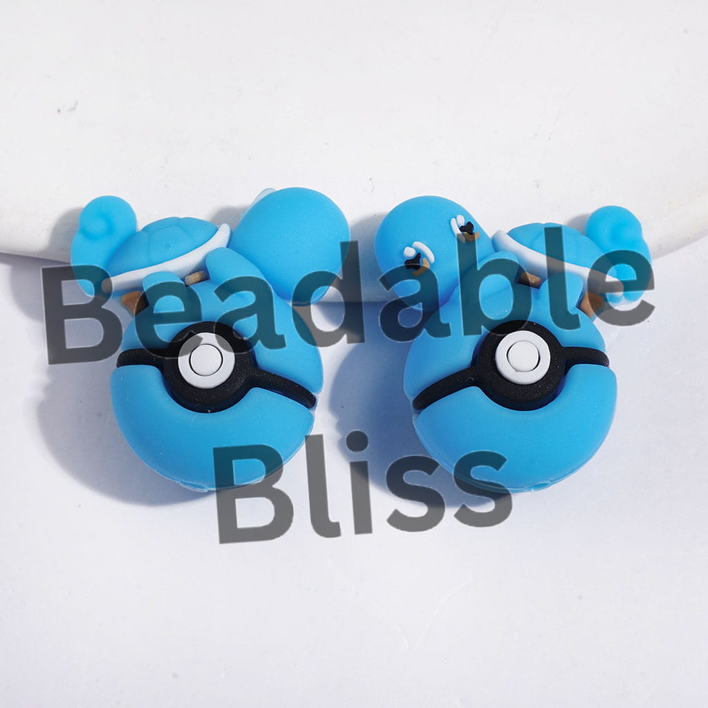 3D Adorable Turtle Character Resting on Magic Ball Silicone Focal Beads, 25*29MM, Multi-Color