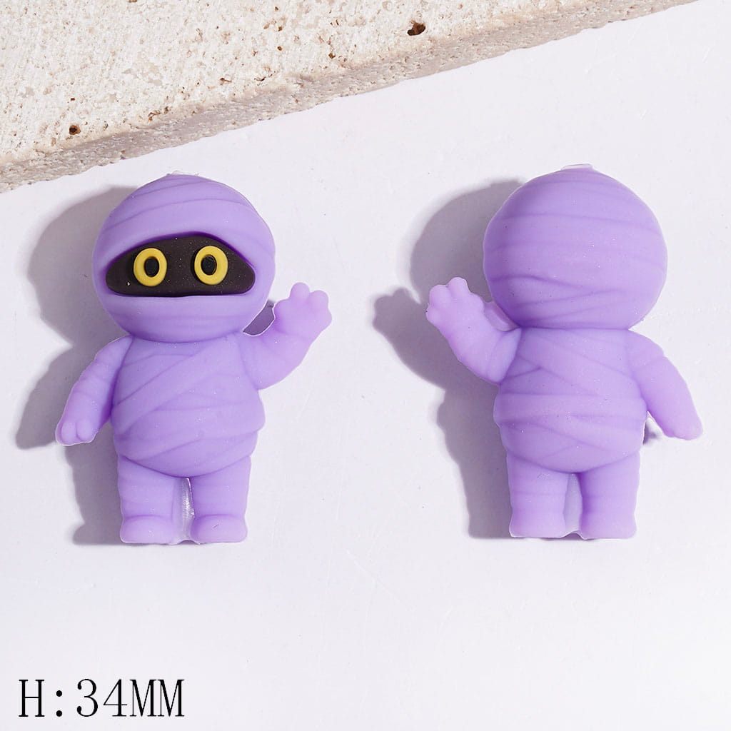 Silicone Focal Beads 3D Mummy with Waving Gesture and Various Colors Bandage, Height 34MM